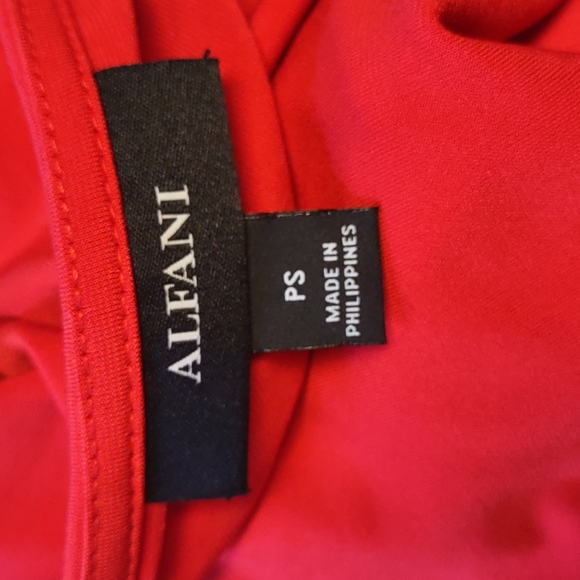 Alfani Asymmetrical Envelope Hem Top Red Petite Small or Large - Picture 9 of 10